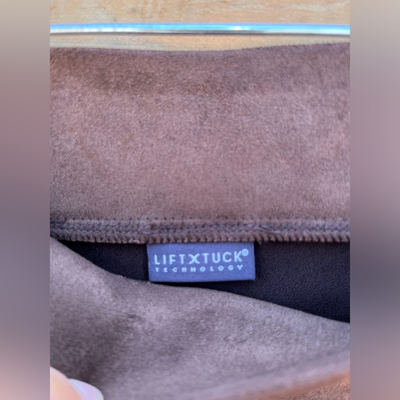 NWT NYDJ Faux suede basic Leggings, chocolates/brown, 12P - Picture 4 of 11